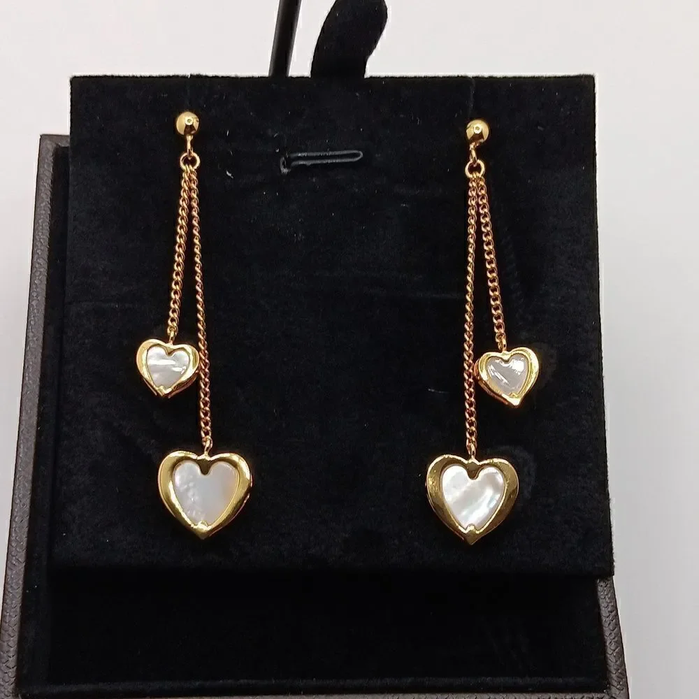 New SpinningDays Heart‎ Shaped Earrings New In Box Hypoallergenic